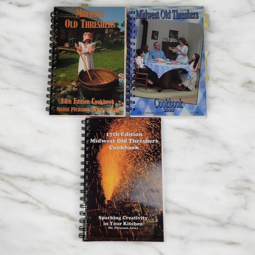 Midwest‎ Old Threshers Cookbooks Lot Community Recipes IA Mount Pleasant Rare